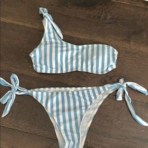 Blue & White Stripped Bikini